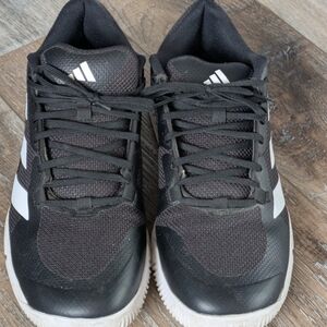 Adidas Black Mesh Sneakers with White Stripes